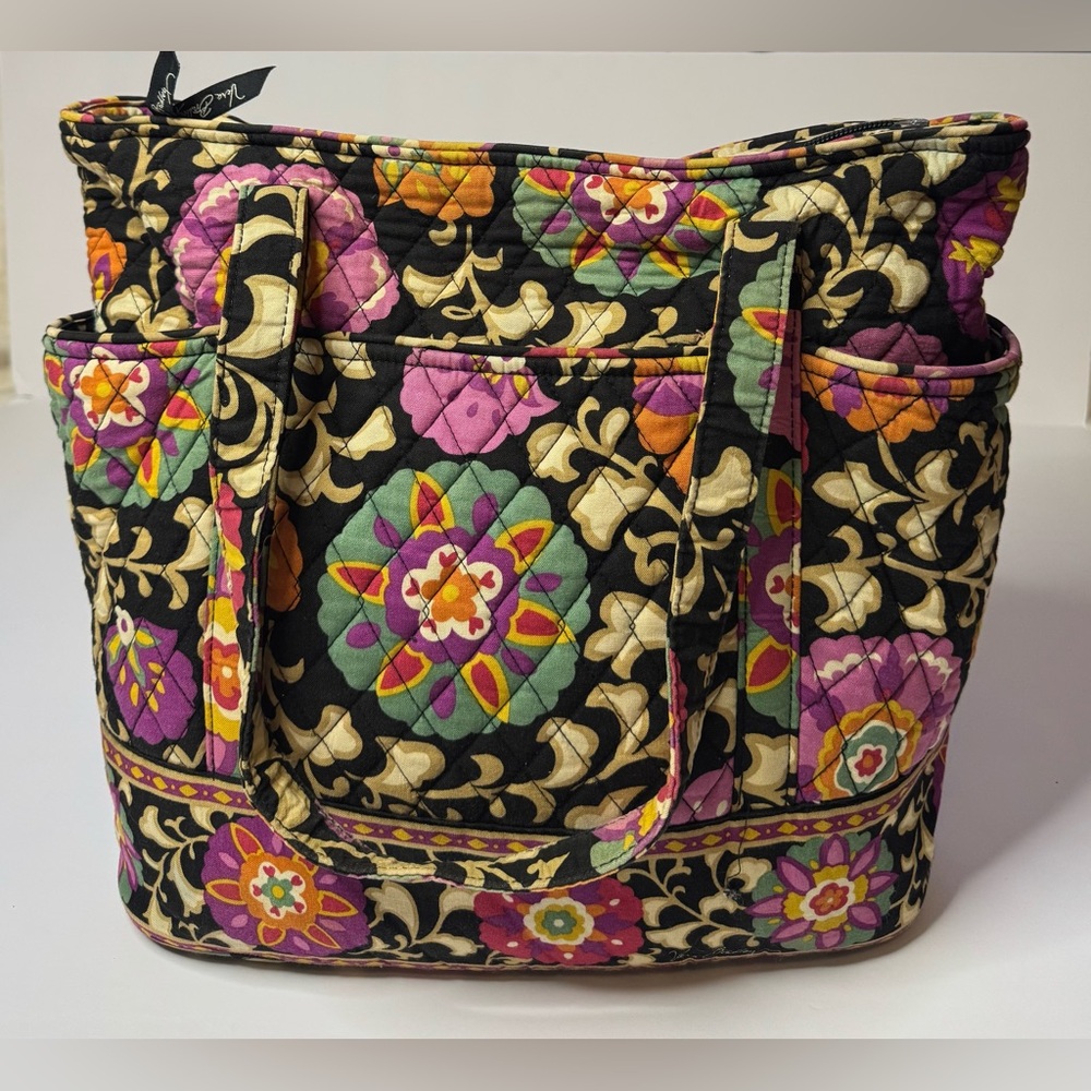 Vera Bradley Suzani Holiday Tote, Quilted, 16”Wx14”Hx5”D